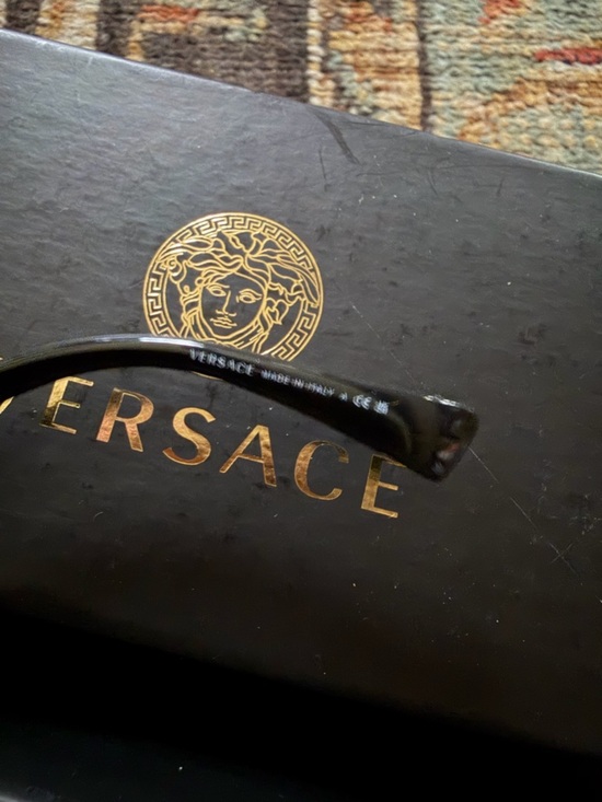 Versace Unisex Greca 61mm Navigator Sunglasses Black with Case Revolve $385 NEW main image 12